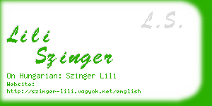 lili szinger business card